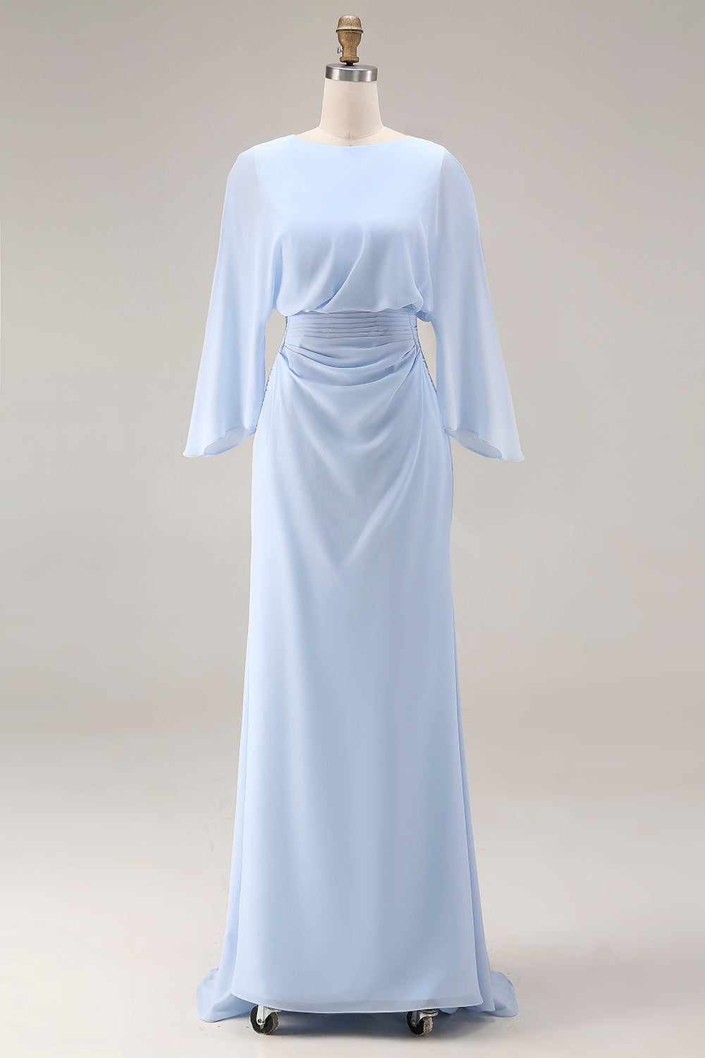 Celeste | Batwing Sleeve Ruched Waist Wedding Guest Dress