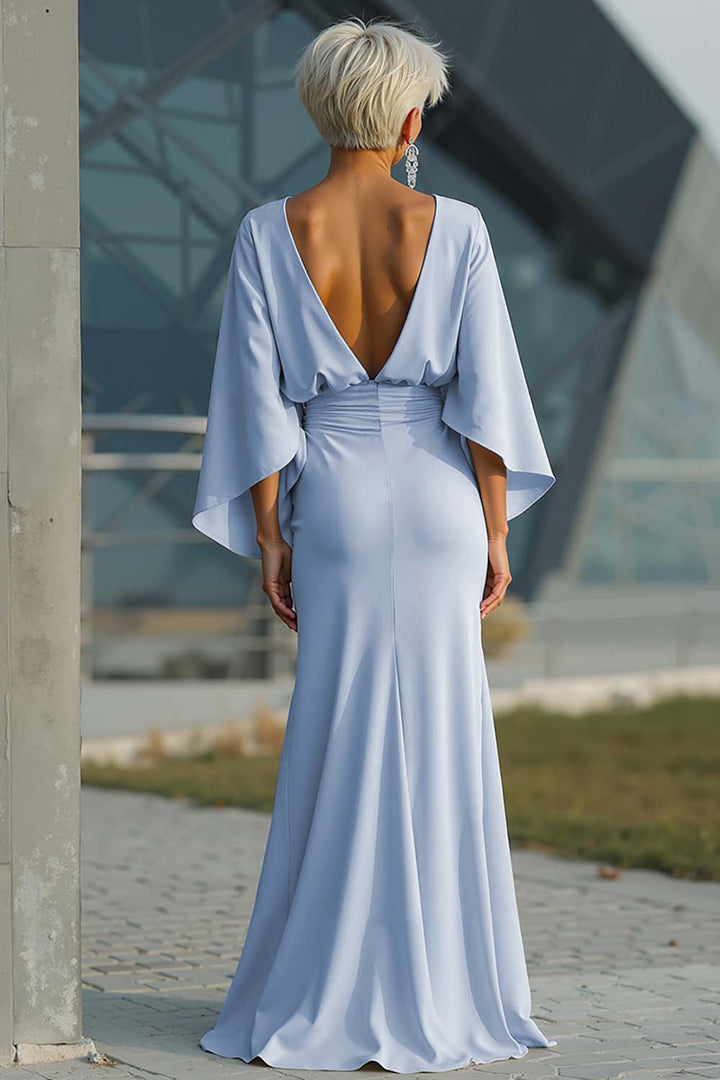 Celeste | Batwing Sleeve Ruched Waist Wedding Guest Dress