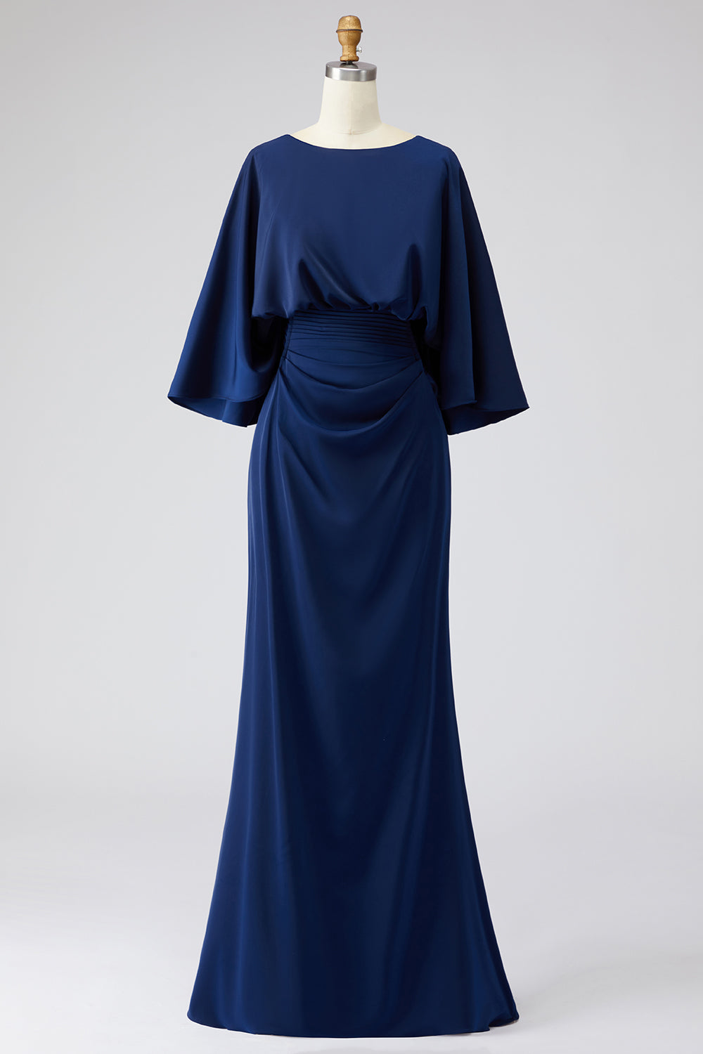 Celeste | Batwing Sleeve Ruched Waist Wedding Guest Dress