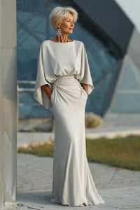 Celeste | Batwing Sleeve Ruched Waist Wedding Guest Dress