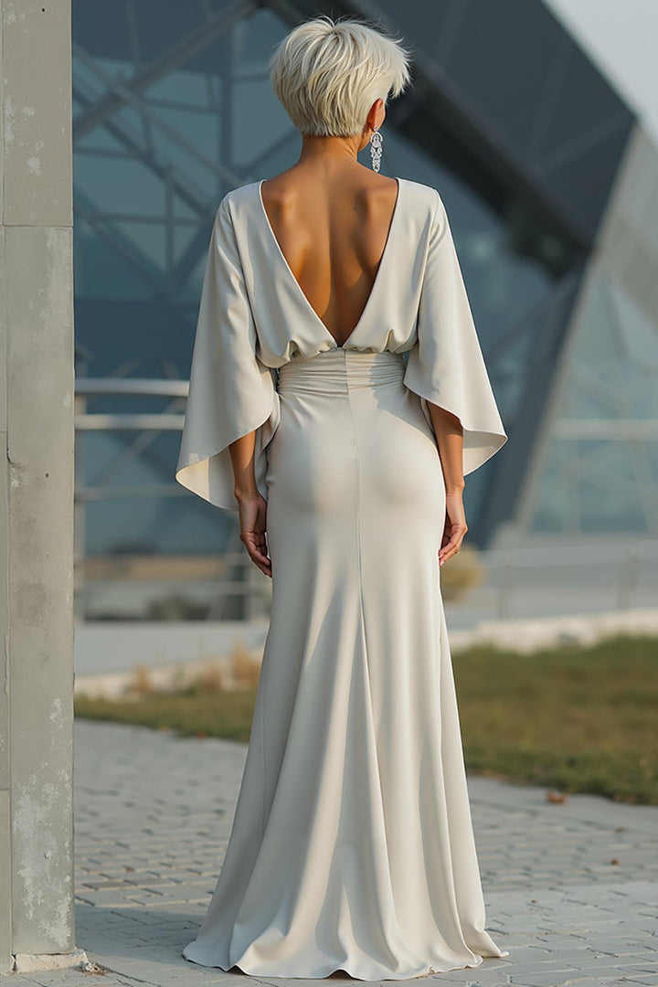 Celeste | Batwing Sleeve Ruched Waist Wedding Guest Dress