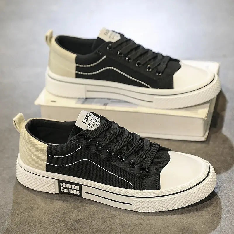 Giorgio | Canvas Low-Top Men's Sneakers with Contrast Cap Toe