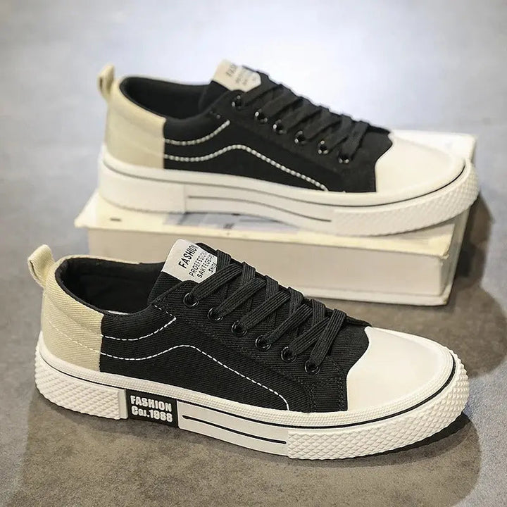 Giorgio | Canvas Low-Top Men's Sneakers with Contrast Cap Toe