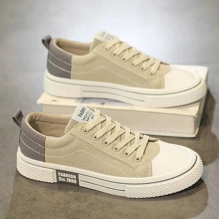 Giorgio | Canvas Low-Top Men's Sneakers with Contrast Cap Toe