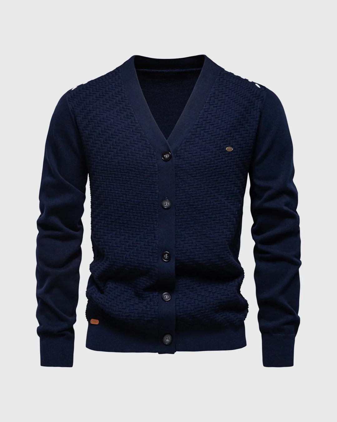 Elliot | Woven-Texture V-Neck Men's Cardigans