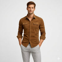 Marchetti | Men's Slim Fit Cotton Shirt – Chest Pocket Design