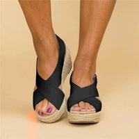 Crossa | Cross-Strap Espadrille Platform Wedges