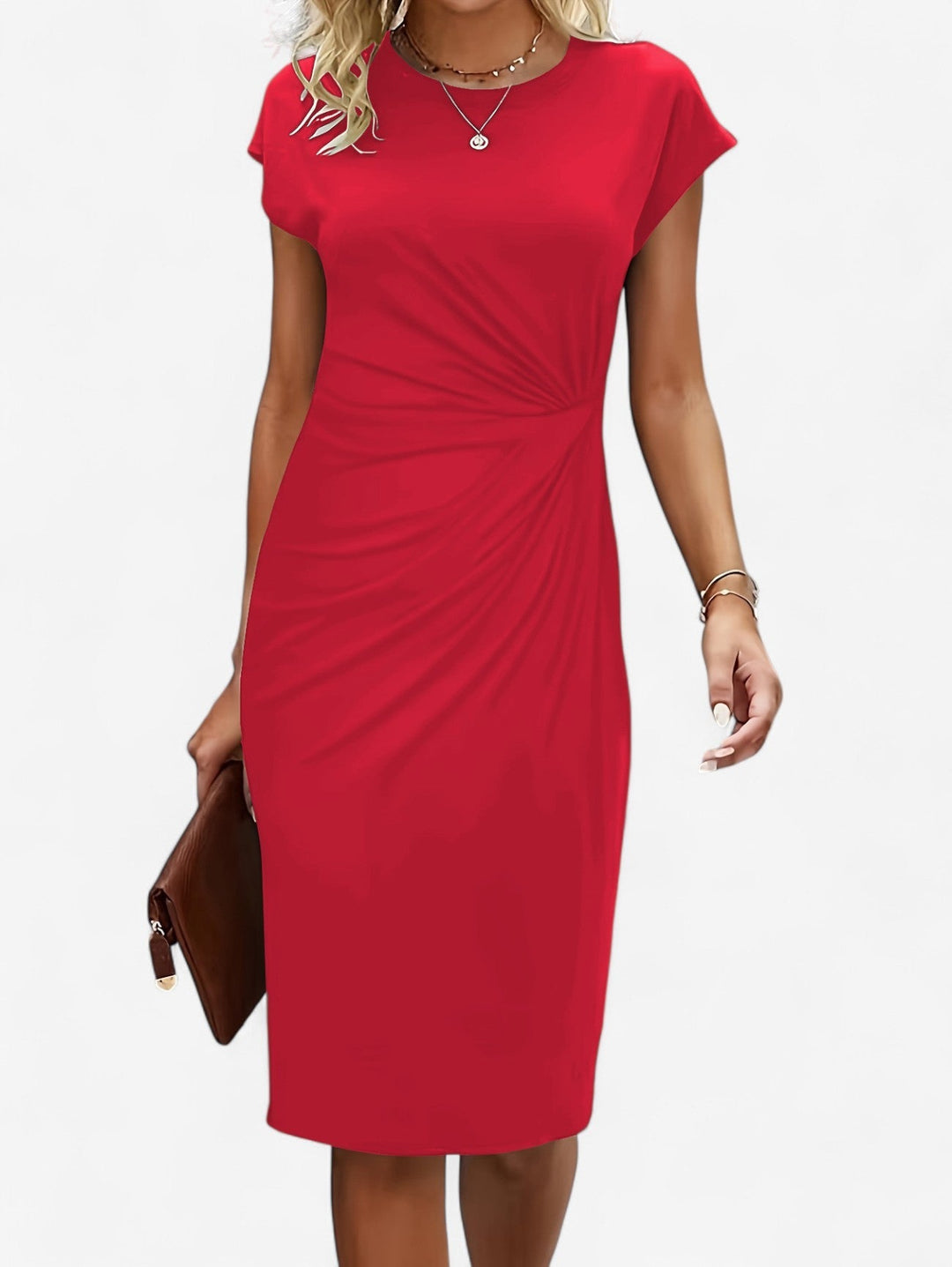 Waverly | Twist-Front Cap Sleeve Formal Dress