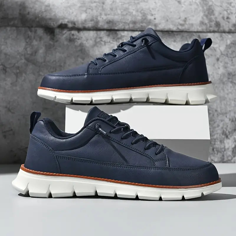 Croft | Leather Lace-Up Men Sneakers with Chunky Sole
