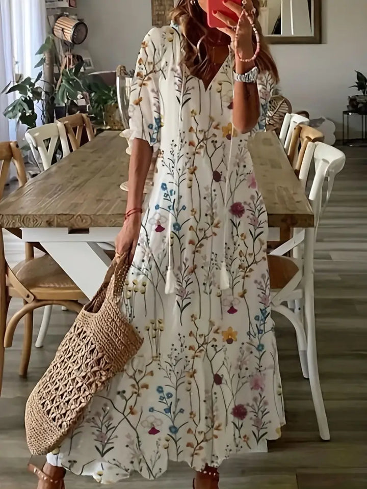 Meadow | Wildflower Print Tassel Tie Summer Dress