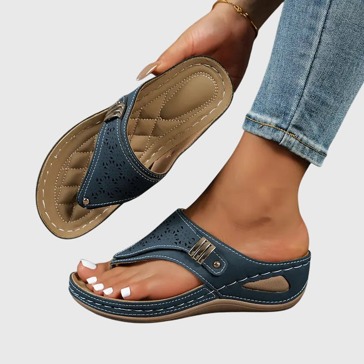 Odaline | Women's Slip-On Orthopedic Sandals – Shock-Absorbing Wedge Design