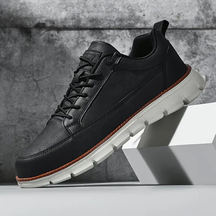 Croft | Leather Lace-Up Men Sneakers with Chunky Sole