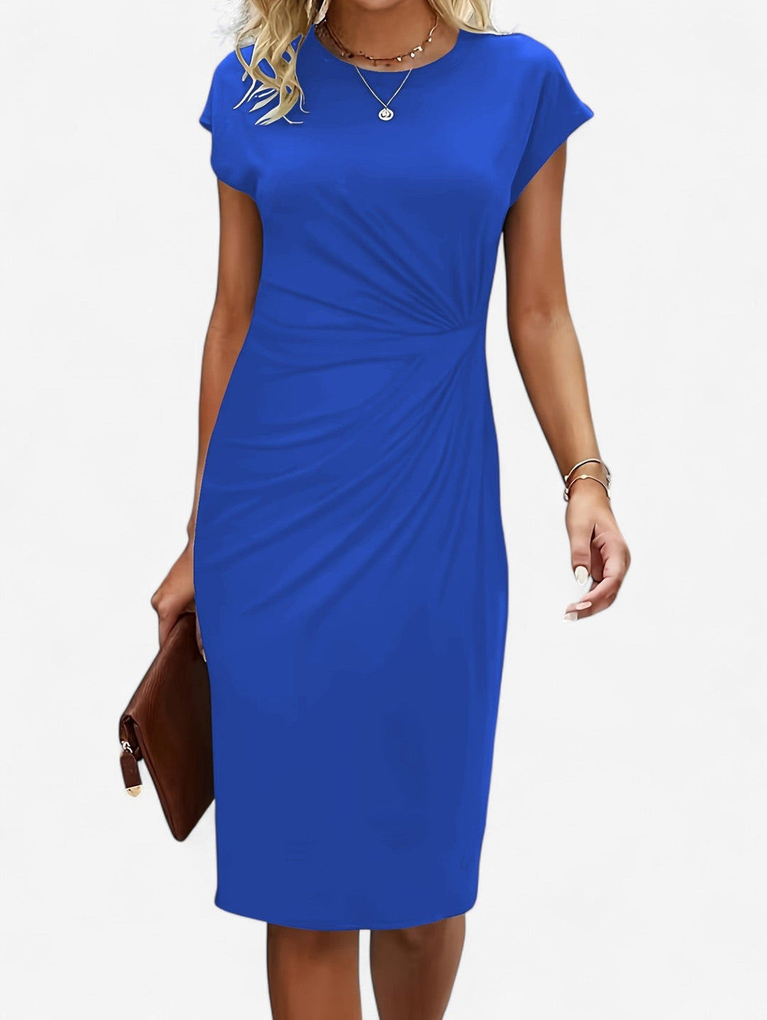 Waverly | Twist-Front Cap Sleeve Formal Dress