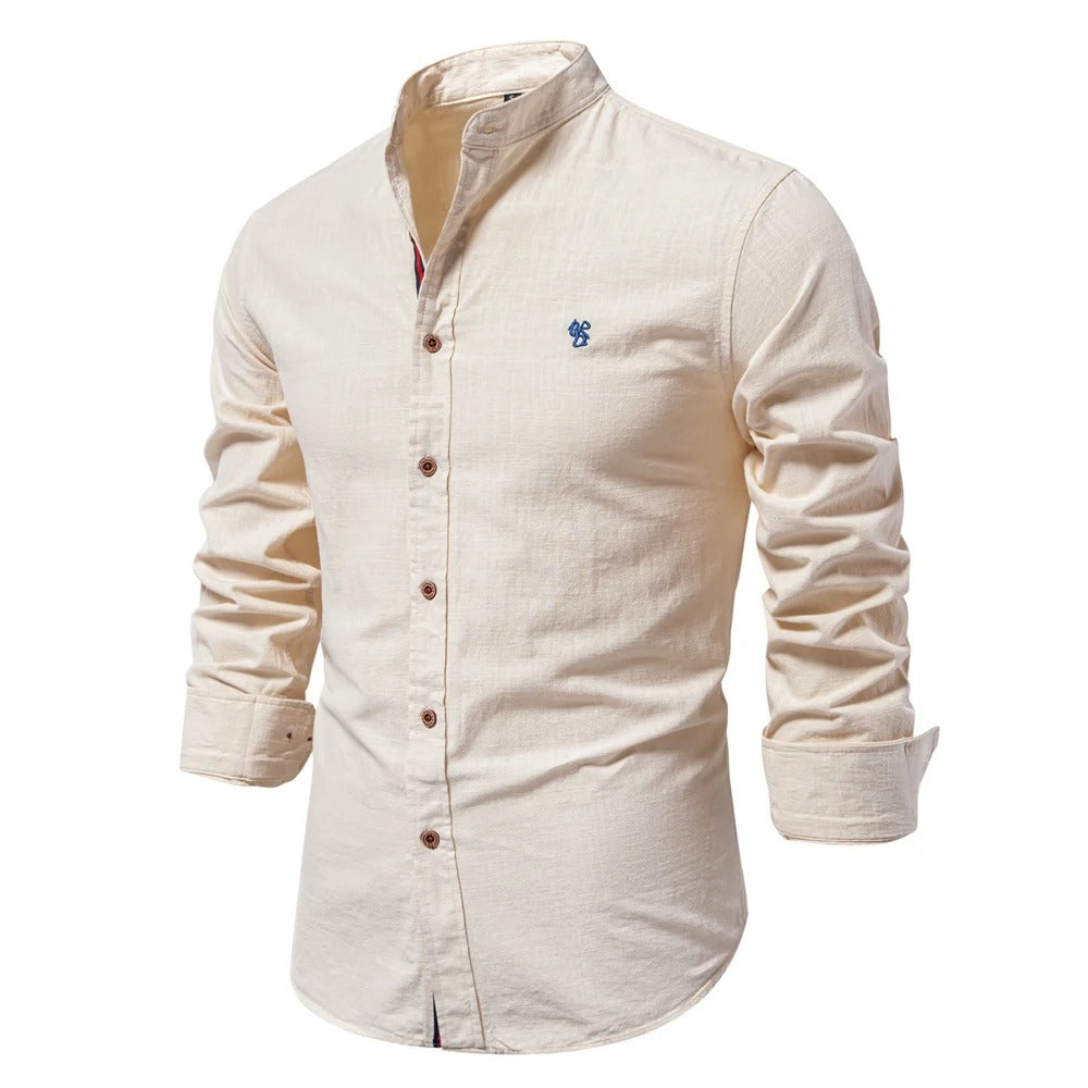 Bandit | Mandarin Collar Linen Mens Smart Casual Shirt