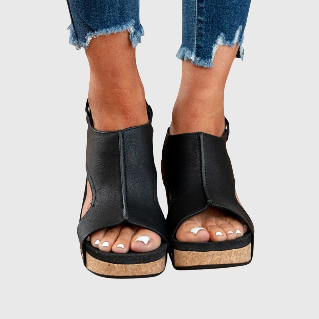 Sandbar | T-Bar Cork Platform Wedges