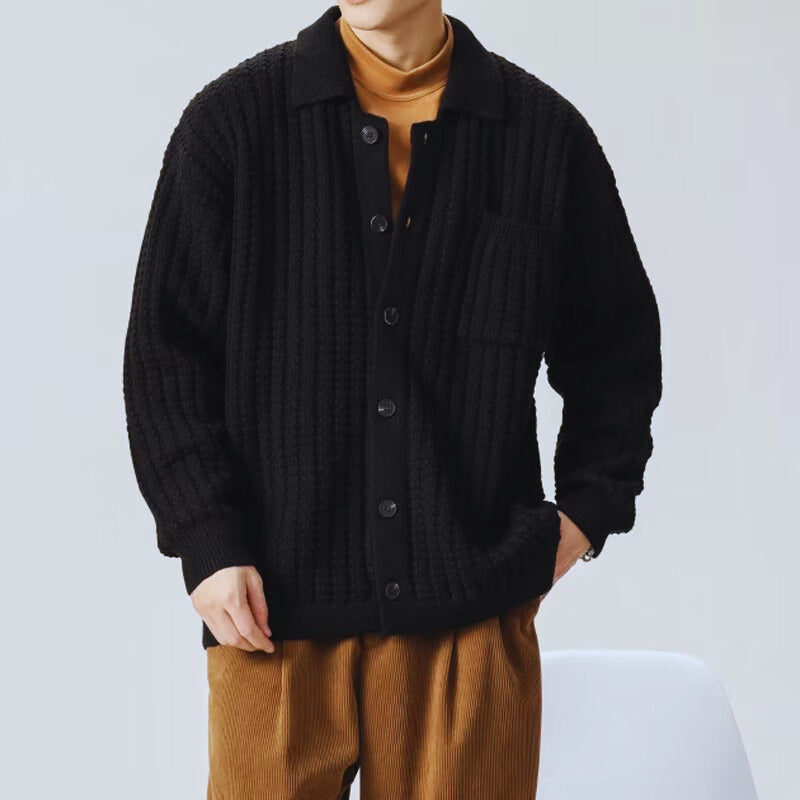 Holden | Textured Polo Collar Men's Cardigans