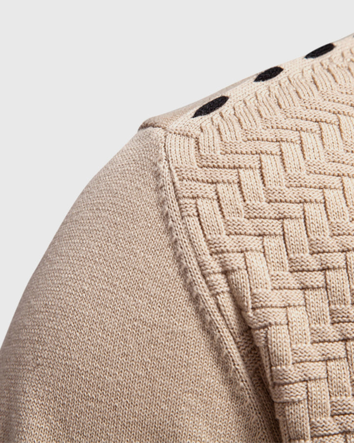 Elliot | Woven-Texture V-Neck Men's Cardigans