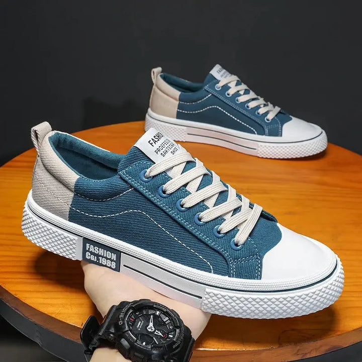 Giorgio | Canvas Low-Top Men's Sneakers with Contrast Cap Toe