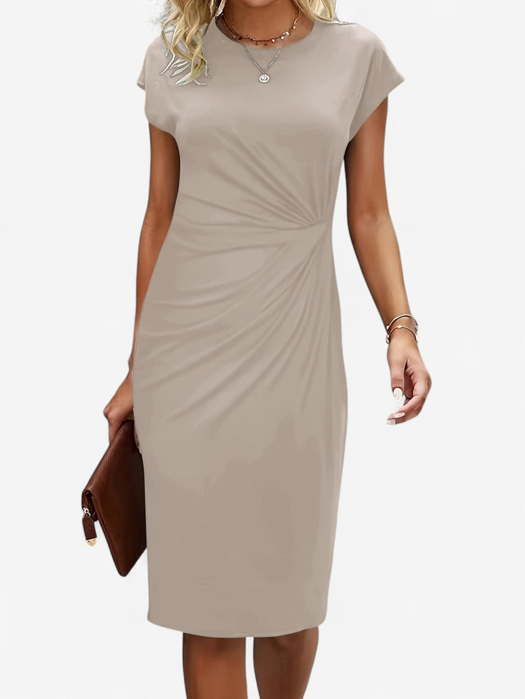 Waverly | Twist-Front Cap Sleeve Formal Dress