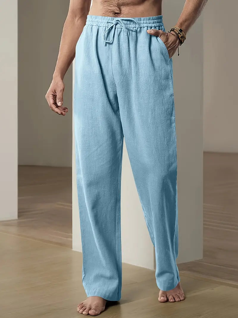 Monaco | Straight-Leg Drawstring Men's Linen Pants