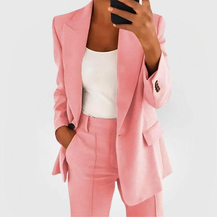 Maxine | Women's Open Front Blazer with Tailored Flap Pockets