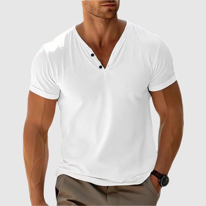Breeze Henley | Men's T-Shirt with V-Neck Button Placket