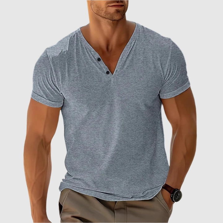 Breeze Henley | Men's T-Shirt with V-Neck Button Placket