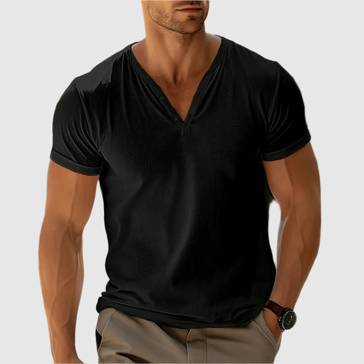 Breeze Henley | Men's T-Shirt with V-Neck Button Placket
