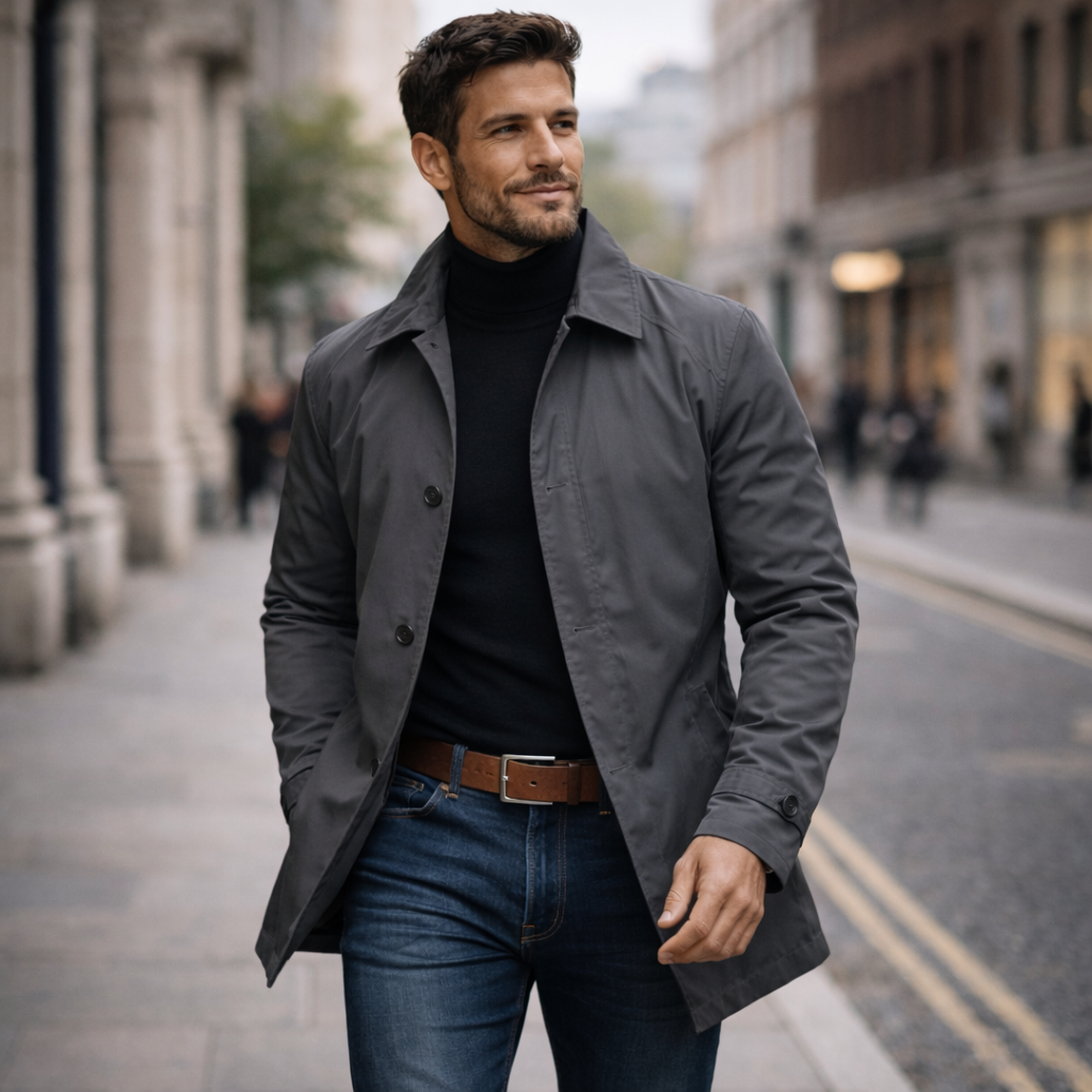 Brixton | Men's Formal Slim-Fit Long Coat