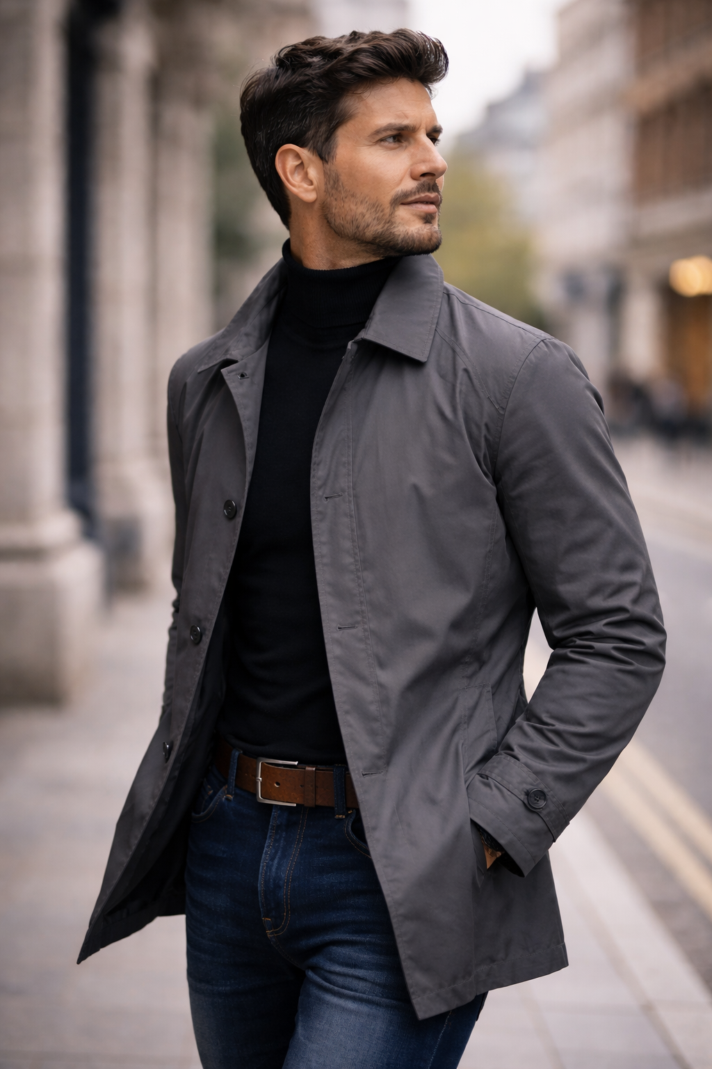 Brixton | Men's Formal Slim-Fit Long Coat
