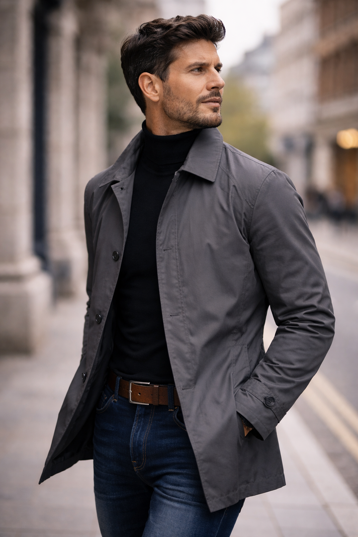 Brixton | Men's Formal Slim-Fit Long Coat