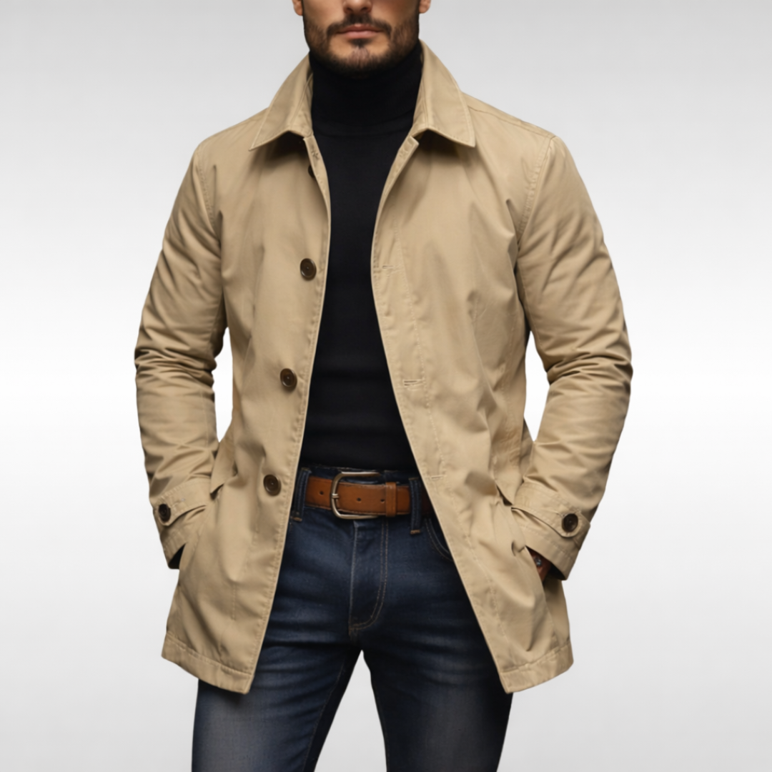 Brixton | Men's Formal Slim-Fit Long Coat