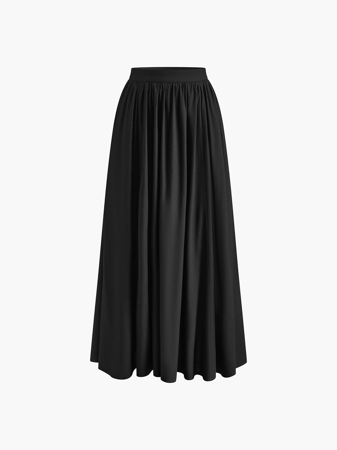 Palazzo | High Waist Gathered A-Line Cotton Maxi Skirt