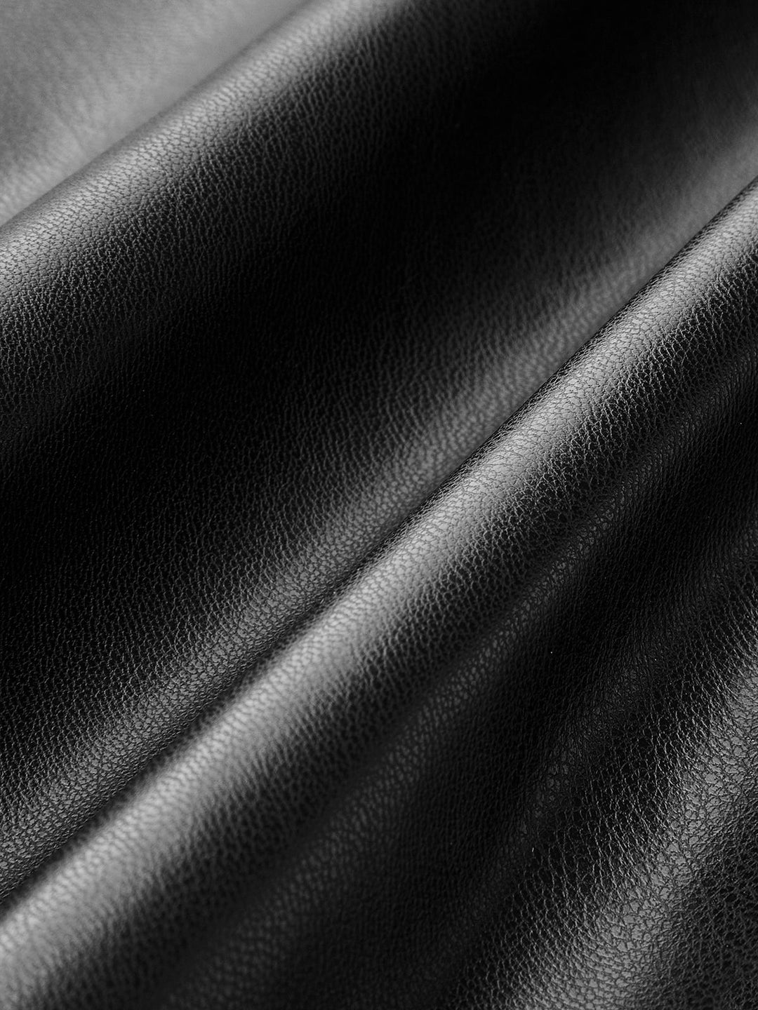 Vixen | Draped Wrap Front Faux Leather Midi Skirt