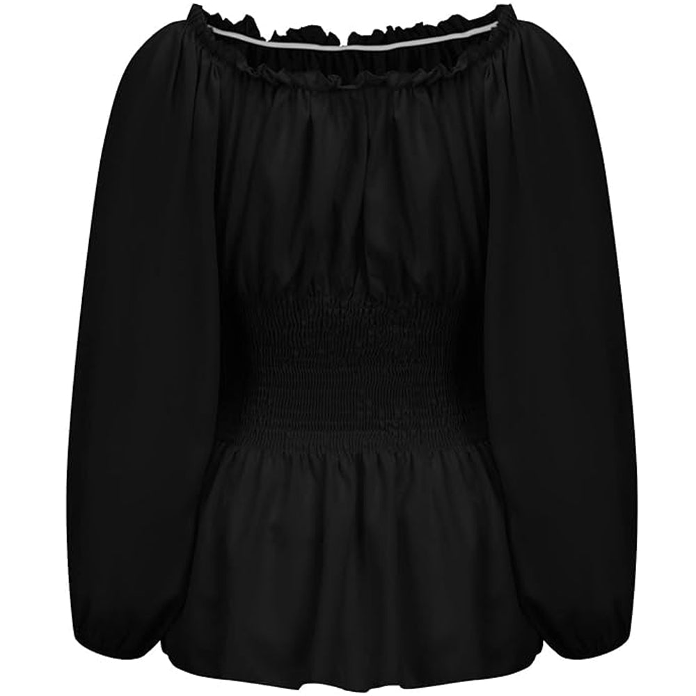 Megan | Ruffle Bardot Lace-Up Corset Off Shoulder Top