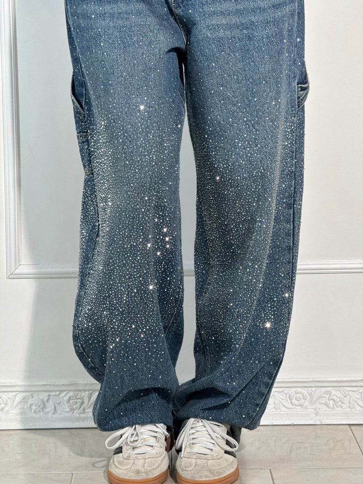 Celeste | Women's Jeans Wide Leg Diamanté Scatter