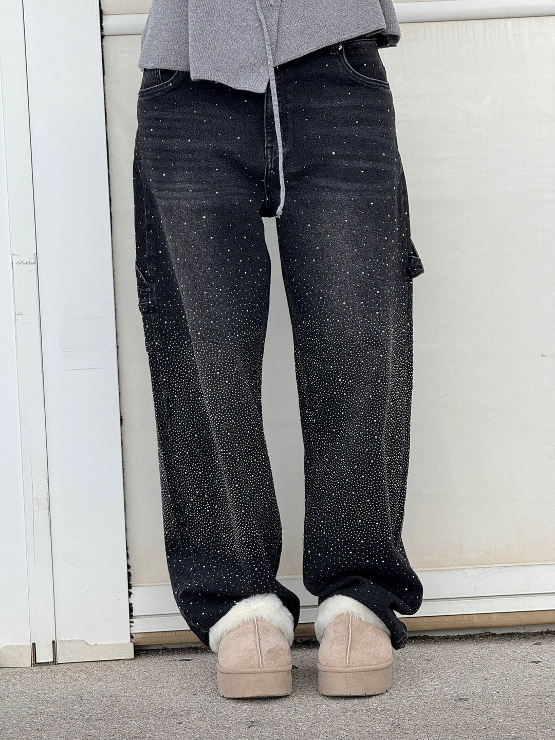 Celeste | Women's Jeans Wide Leg Diamanté Scatter
