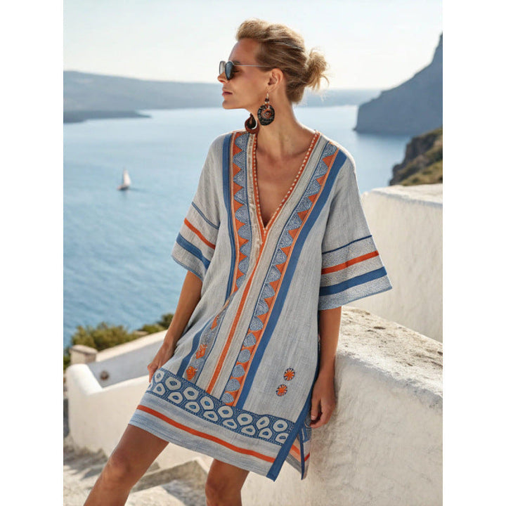 Mykonos | Tribal Print Kaftan Summer Dress