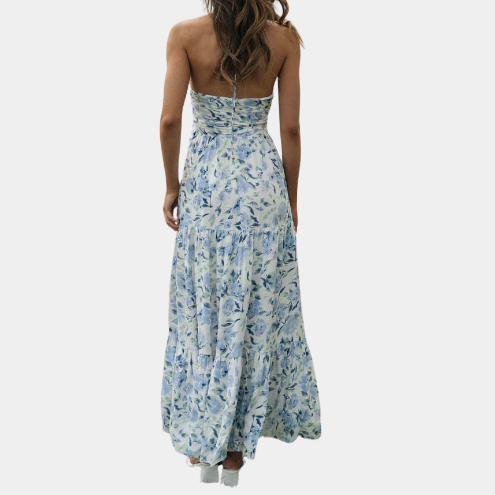Dagmar | Ditsy Floral Tiered Halter Neck Maxi Dress