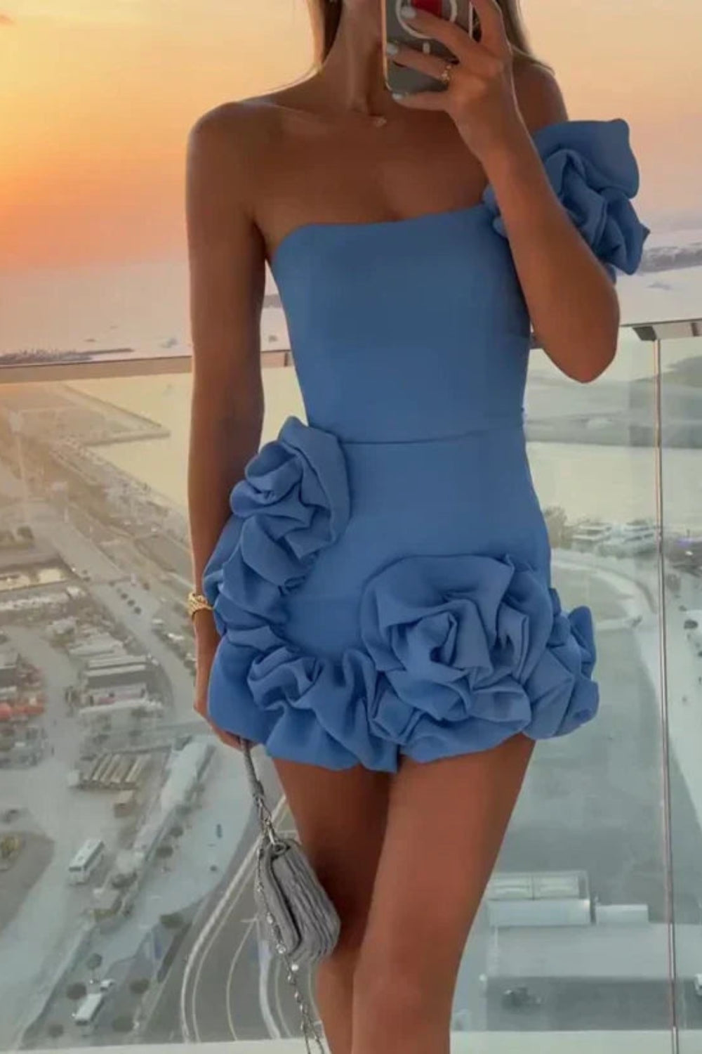 Nicolette | Off-Shoulder Ruffle Hem Wedding Guest Dress