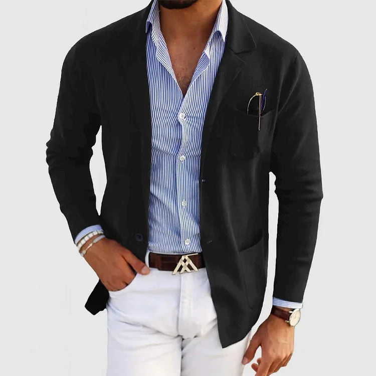 Rivano | Casual Knit Blazer with Chest Pocket and Relaxed Fit