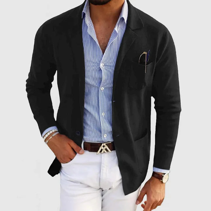 Rivano | Casual Knit Blazer with Chest Pocket and Relaxed Fit