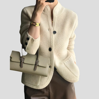 Leonelle | Textured Knit Stand Collar Women's Cardigans