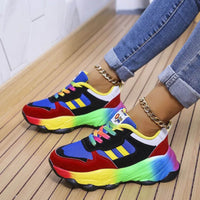 Stockholm | Rainbow Sole Colour Block Women's Sneakers