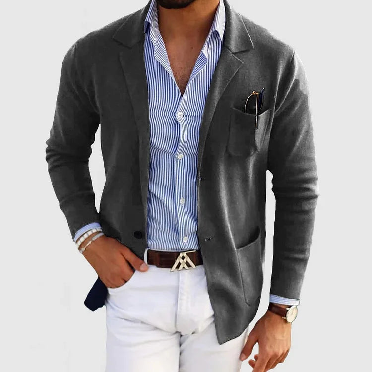 Rivano | Casual Knit Blazer with Chest Pocket and Relaxed Fit