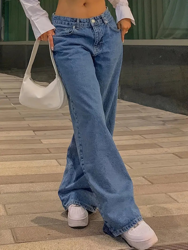 Frankie | Women's Jeans Low Rise Baggy Wide Leg