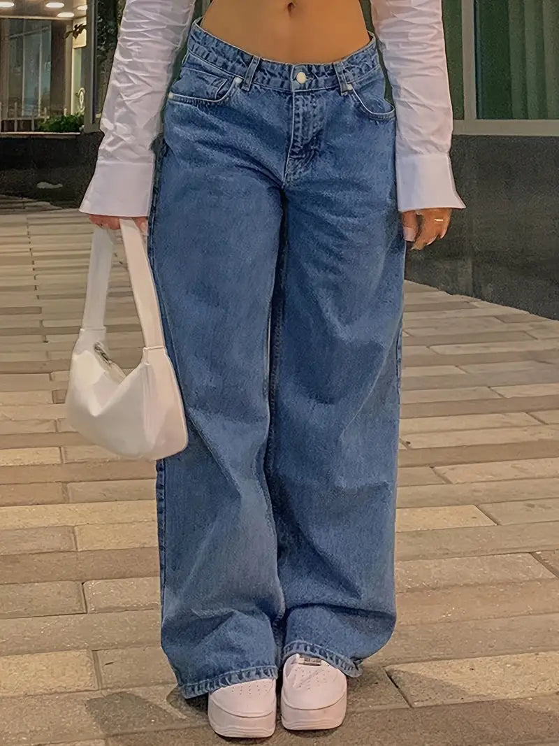 Frankie | Women's Jeans Low Rise Baggy Wide Leg