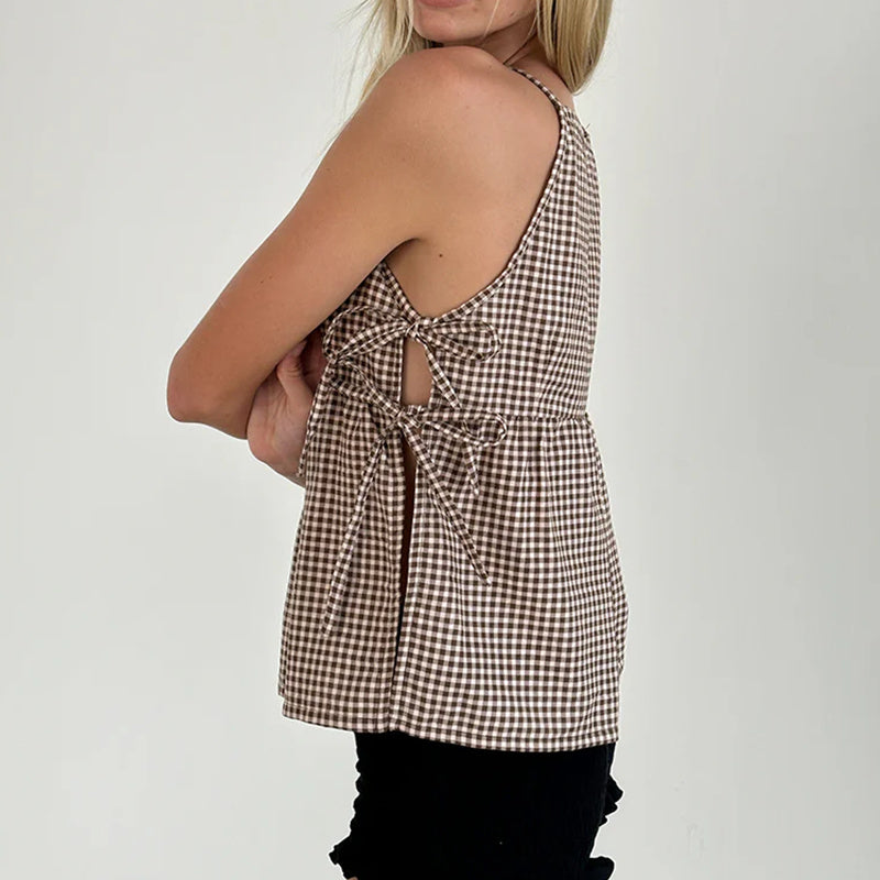 Elowyn | Women's Bow-Tie Tank Top – Adjustable Strap Design