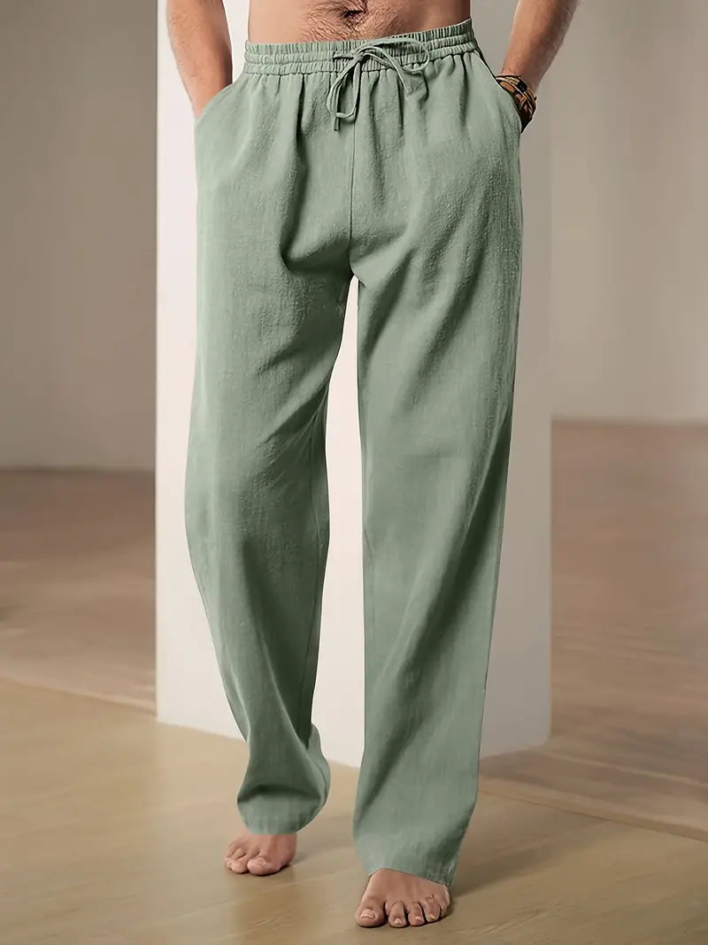 Monaco | Straight-Leg Drawstring Men's Linen Pants