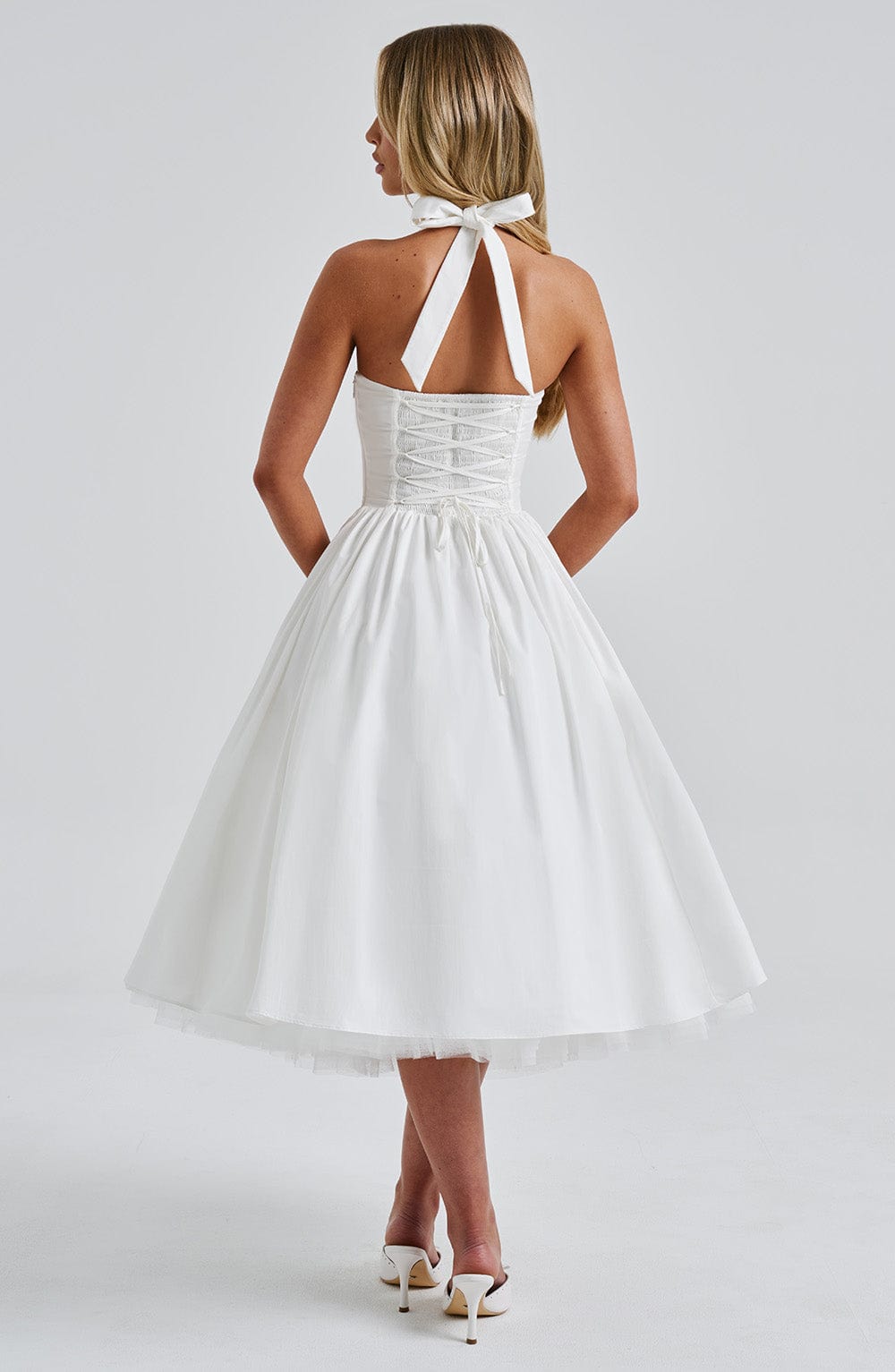 Scarlett | Women's Wedding Guest Dress Halter Tulle Midi